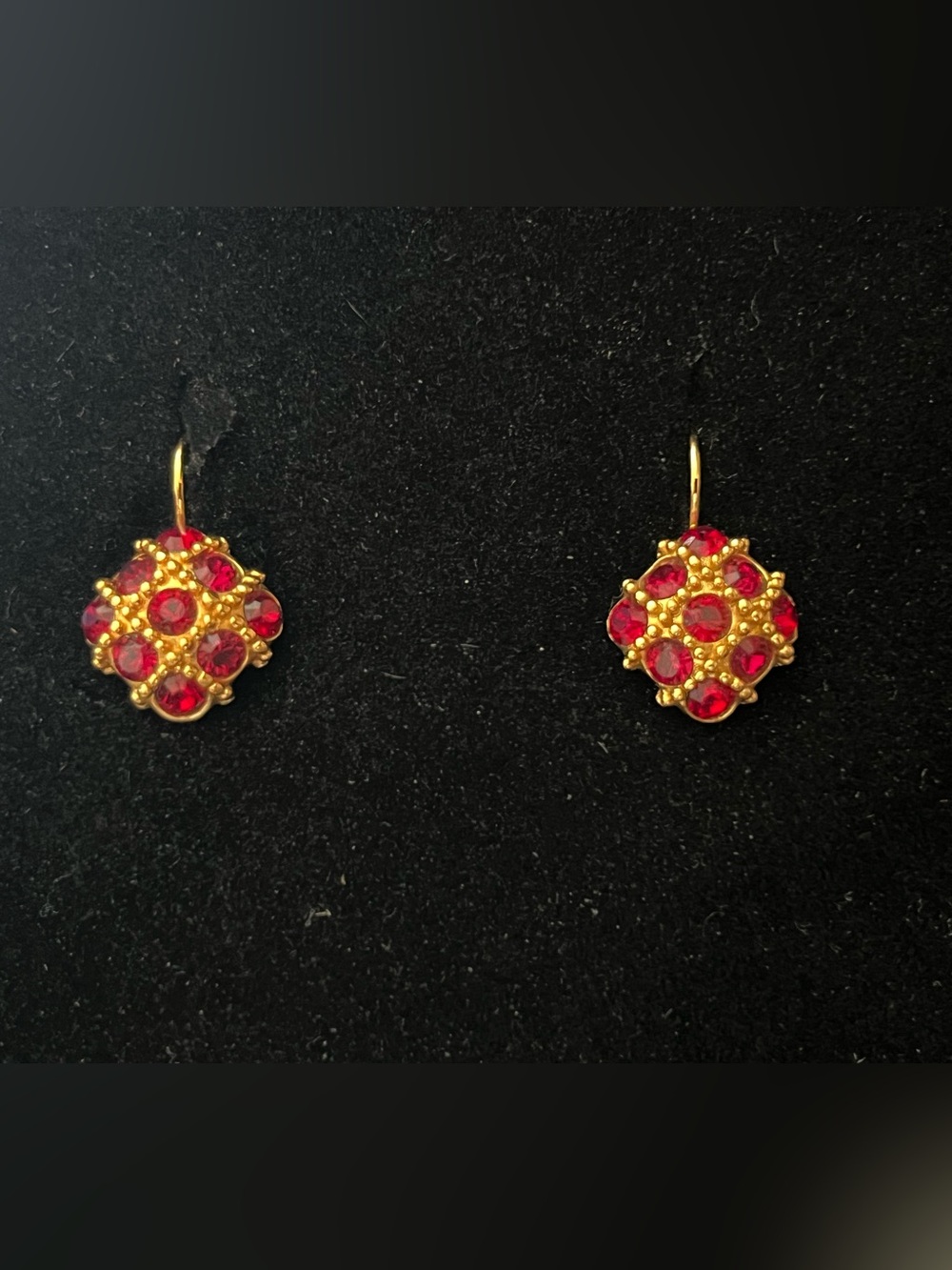 Joan Rivers Collection Gold-Tone Red Crystal Drop Earrings
